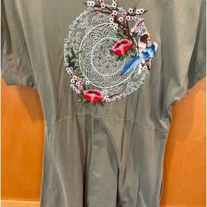 Johnny Was sage green tunic